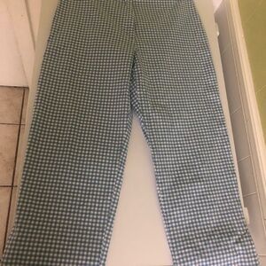 A.M.I. Blue & White Gingham Straight Leg Pants Vintage